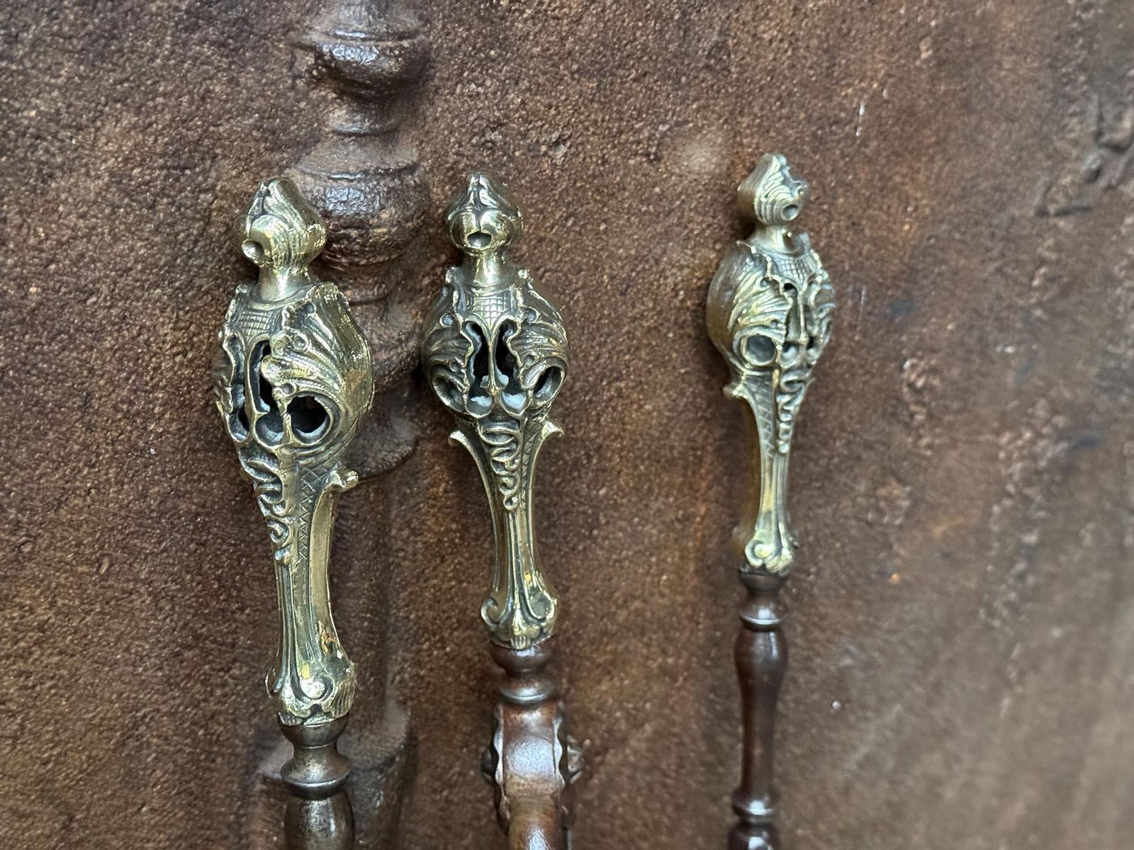 photo for sale English Victorian Fireplace Tools Or Companion Set, 19th Century