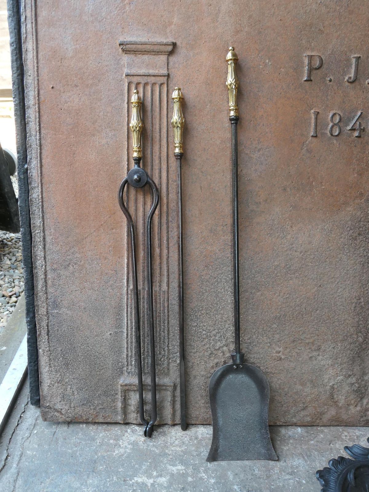 photo buy English Victorian Fireplace Tool Set Or Companion Set, 19th Century