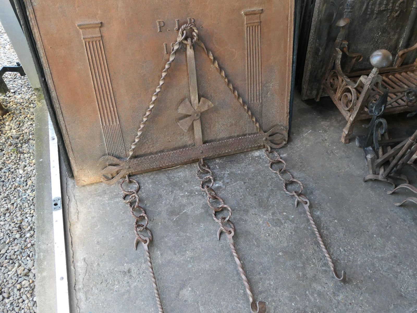 Large 17th Century French Fireplace Trammel Or Hanger photo buy