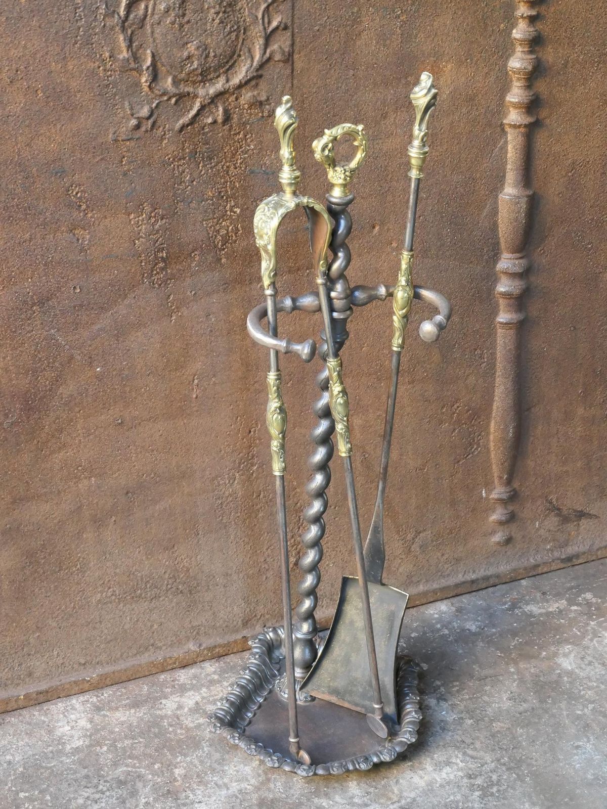 19th C. French Napoleon III Fireplace Tool Set photo 746.0
