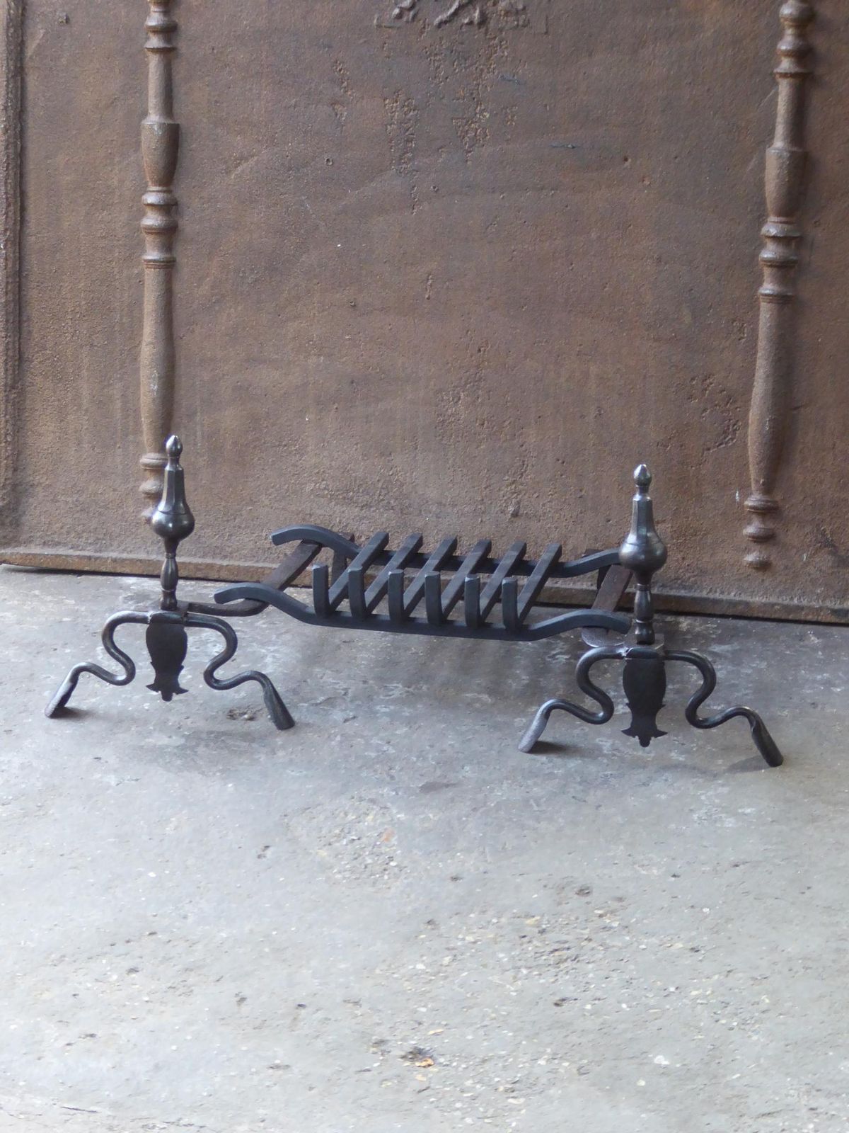 Antique French Louis XV Fire Grate, Fireplace Grate, 18th Century photo Home Fixtures