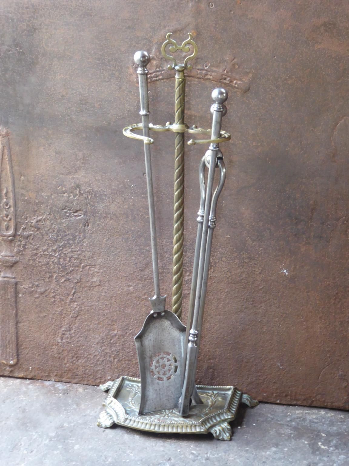 Antique English Victorian Fireplace Tools Or Fire Tools, 19th Century photo for sale