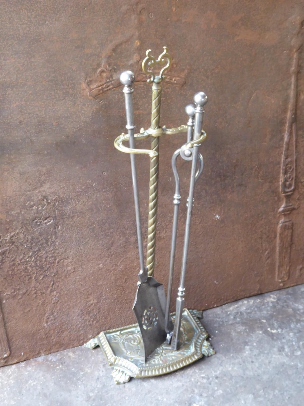 Antique English Victorian Fireplace Tools Or Fire Tools, 19th Century photo Home Fixtures