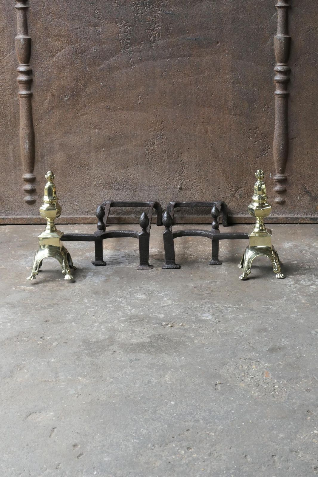 Antique French Louis XIV Fire Grate, Fireplace Grate, 17th Century photo for sale