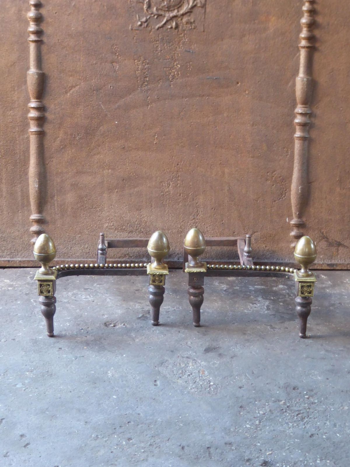Antique French Napoleon III Fire Grate, Fireplace Grate, 19th Century photo for sale