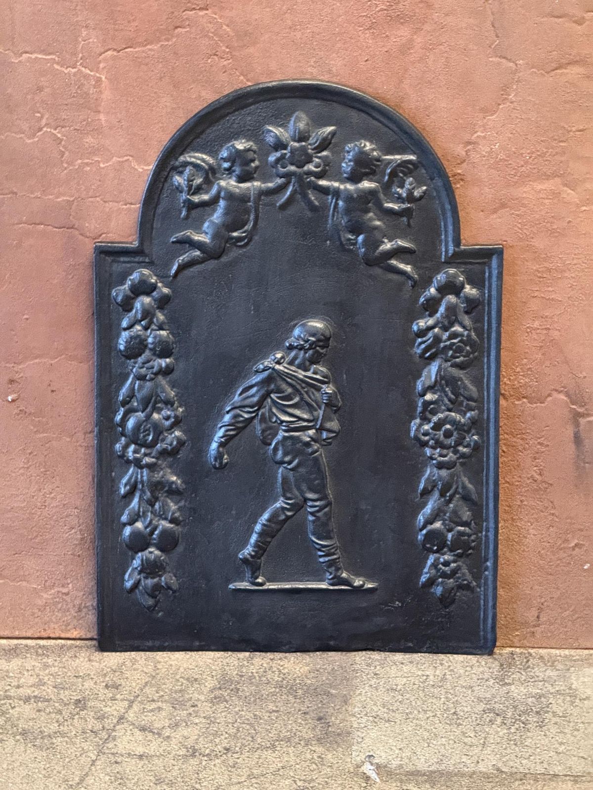Allegory Of Peace With Sower Fireback / Backsplash, 17 18th Century photo for sale