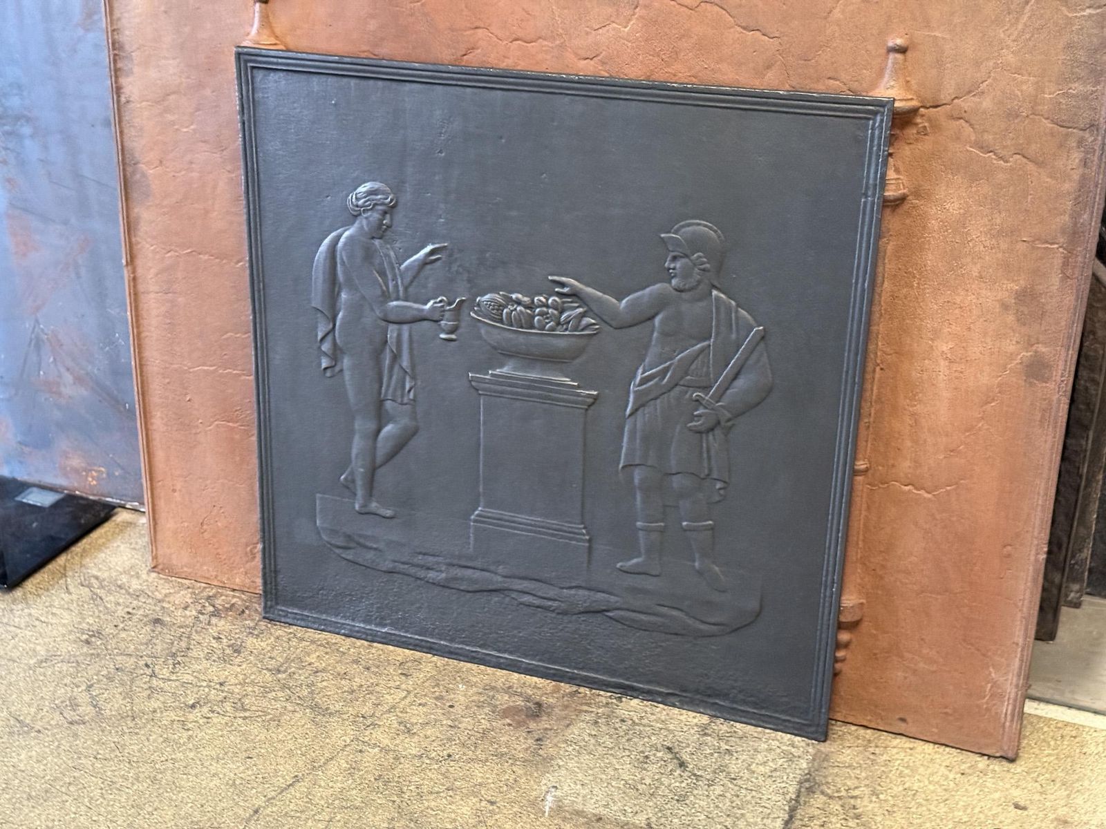 19th Century French 'Roman Scene' Fireback / Backsplash, Napoleon III Period photo for sale