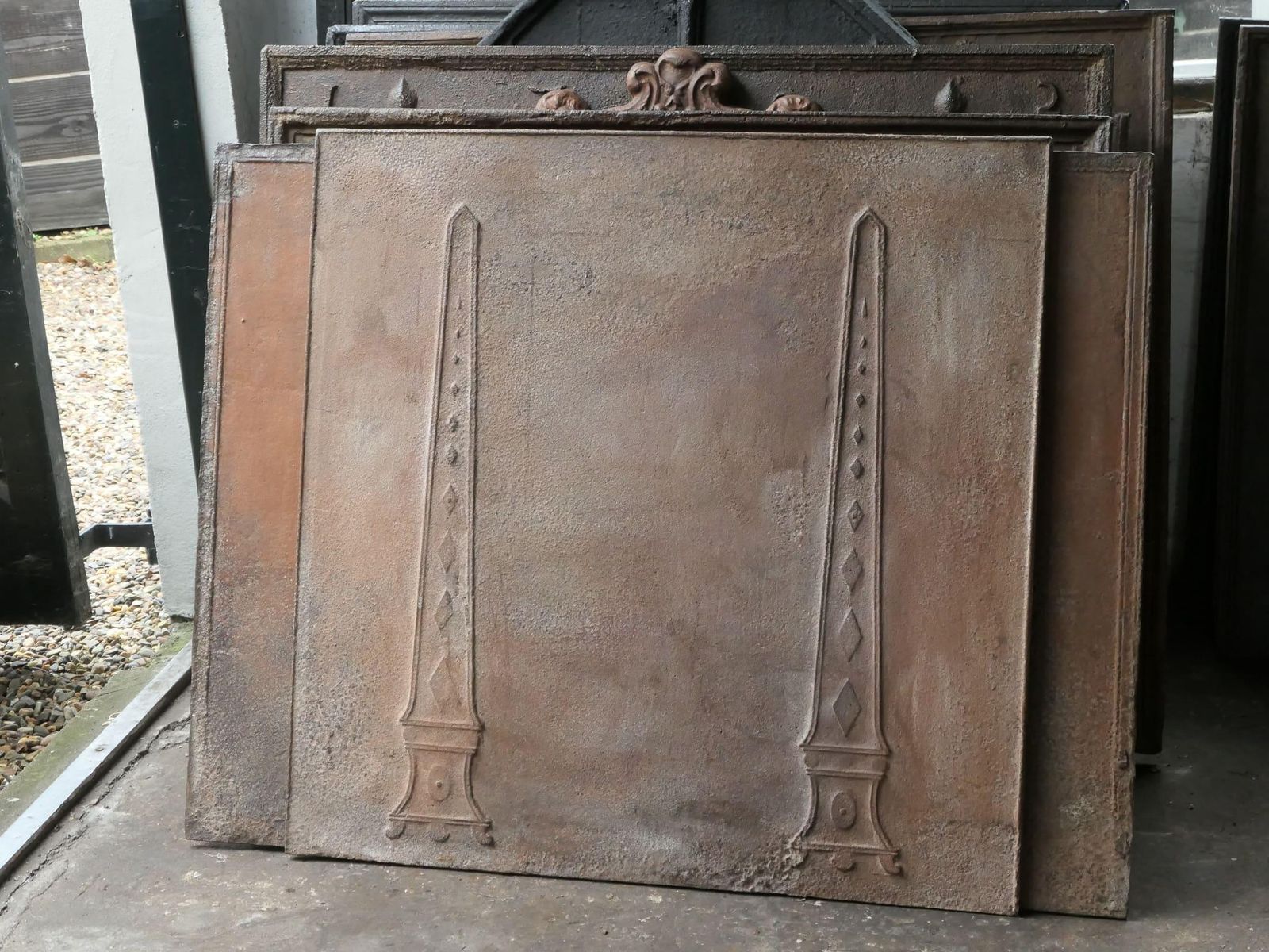 Antique French 'Pillars Of Freedom' Fireback / Backsplash, Neoclassical Period photo 849.0