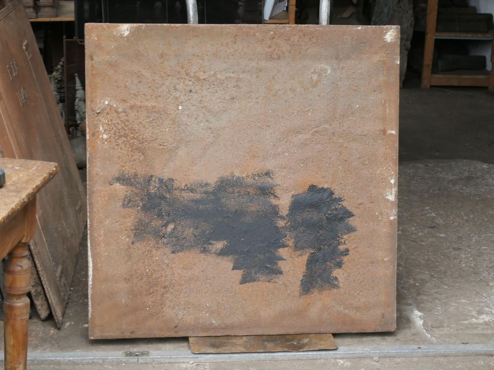 photo for sale Antique French 'Pillars Of Freedom' Fireback / Backsplash, Neoclassical Period