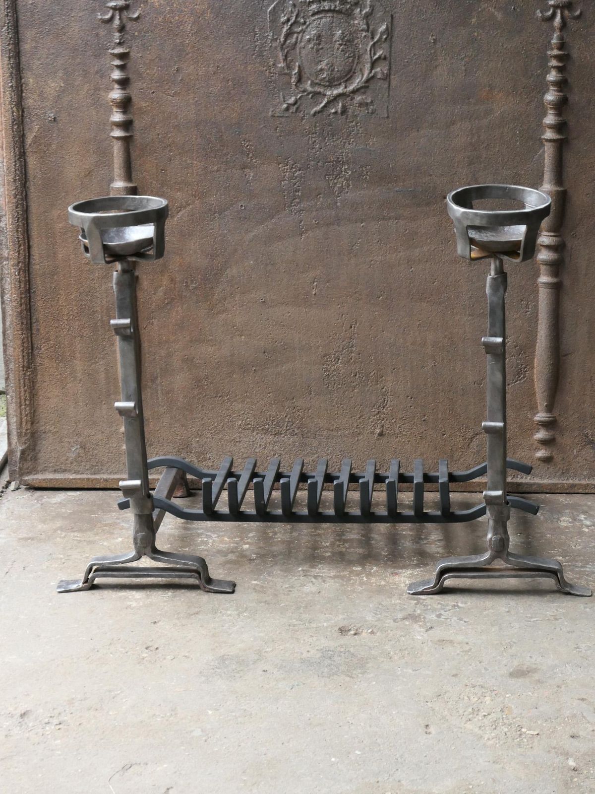 Antique French Gothic Fireplace Grate Or Fire Basket, 17th   18th Century photo furniture