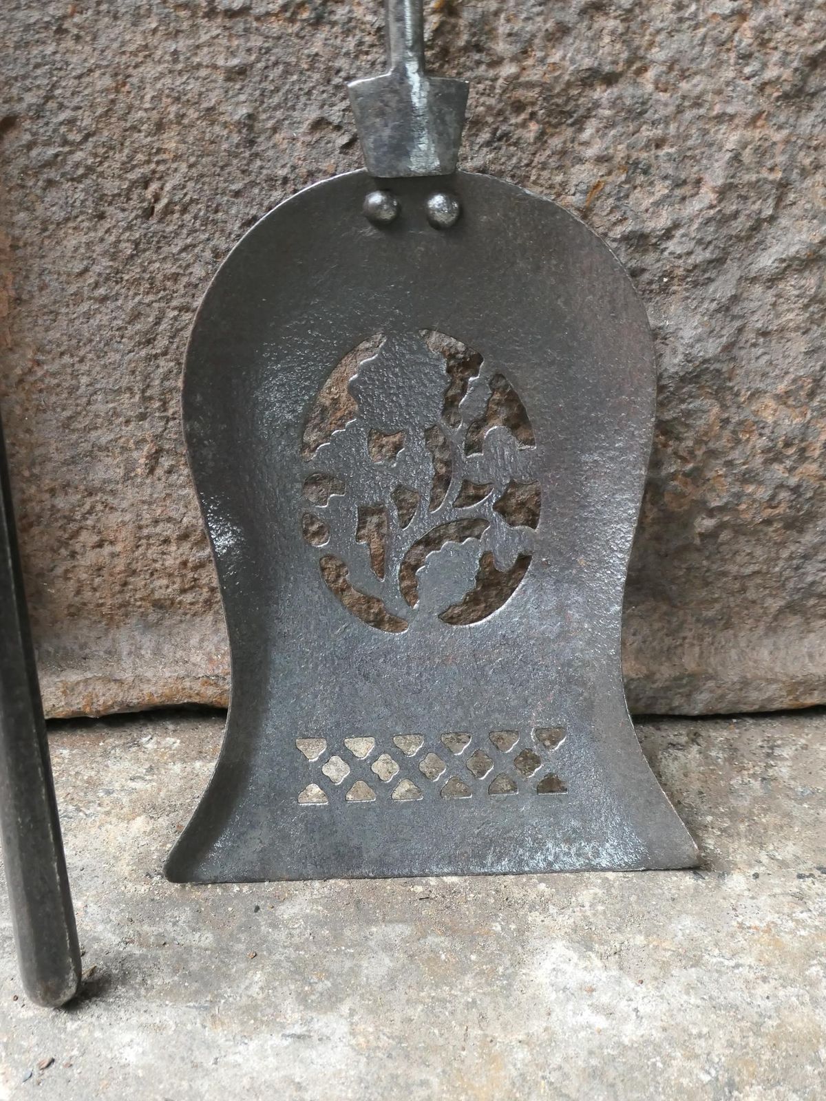 photo for sale Large 18th 19th C. English Polished Steel Georgian Fireside Companion Set