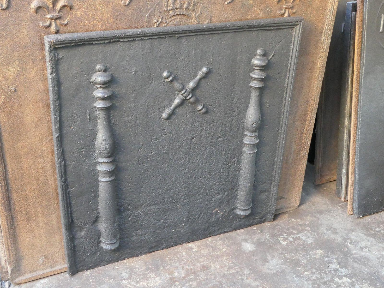 17th 18th Century French Louis XIV 'Saint Andrew's Cross' Fireback / Backsplash photo vinterior