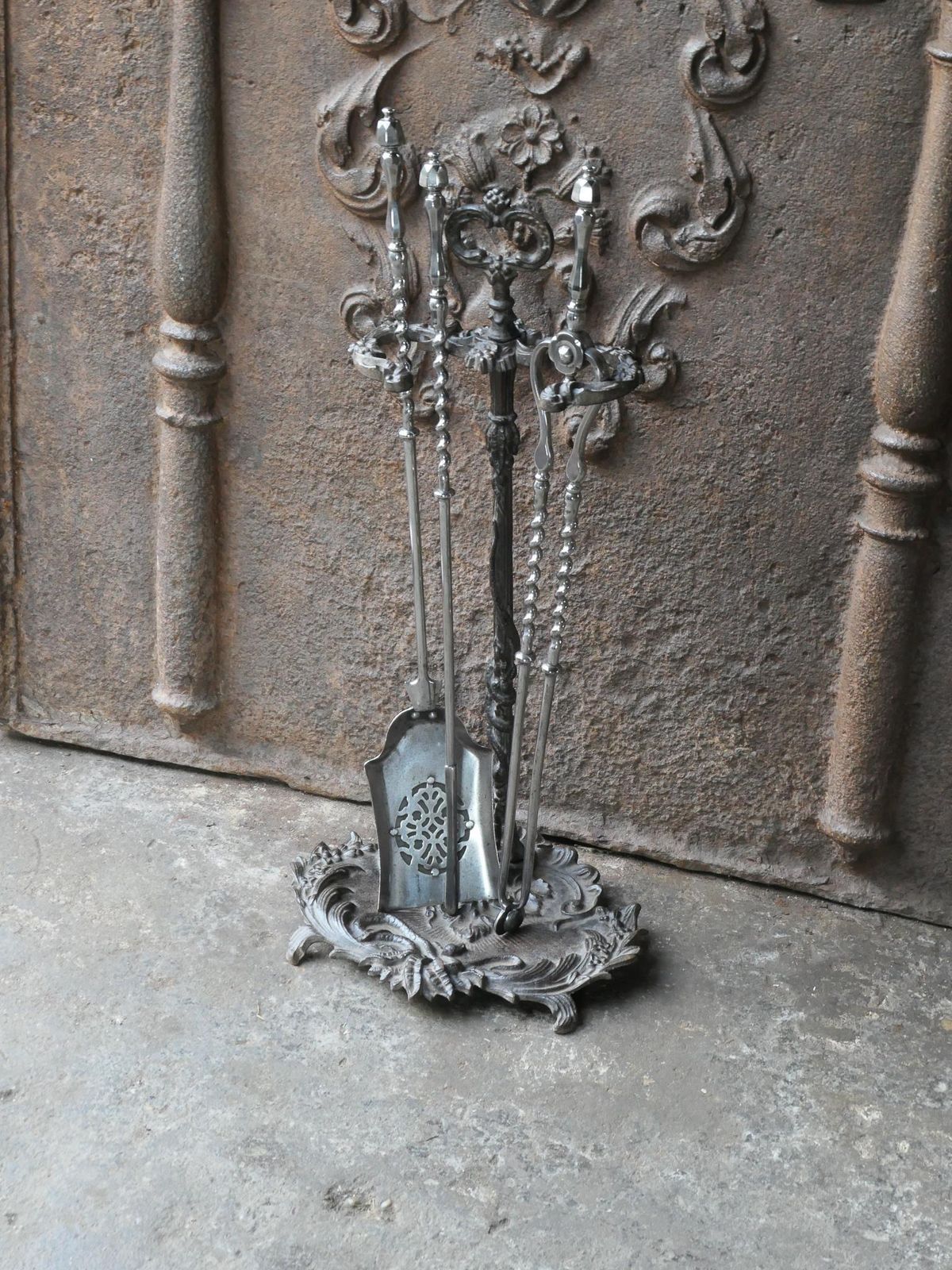18th   19th C. English Georgian Polished Steel Fire Irons photo Home Fixtures