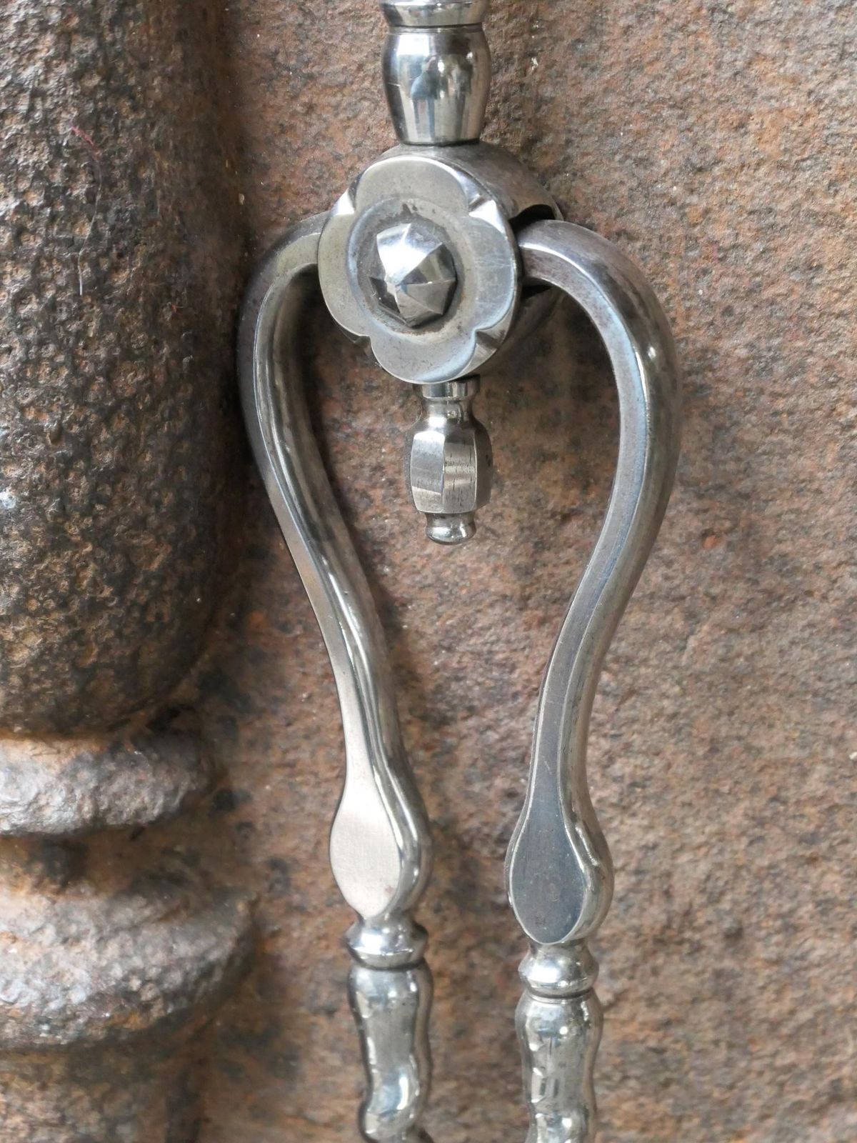 1019.0 18th   19th C. English Georgian Polished Steel Fire Irons photo