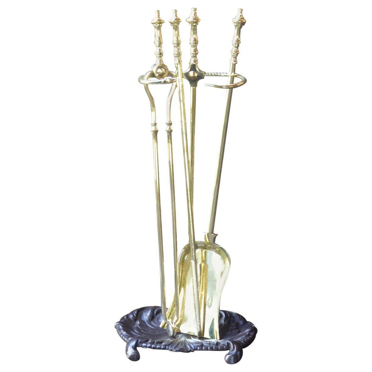 English Set Of Fireplace Tools, Victorian Companion Set, 19th Century
