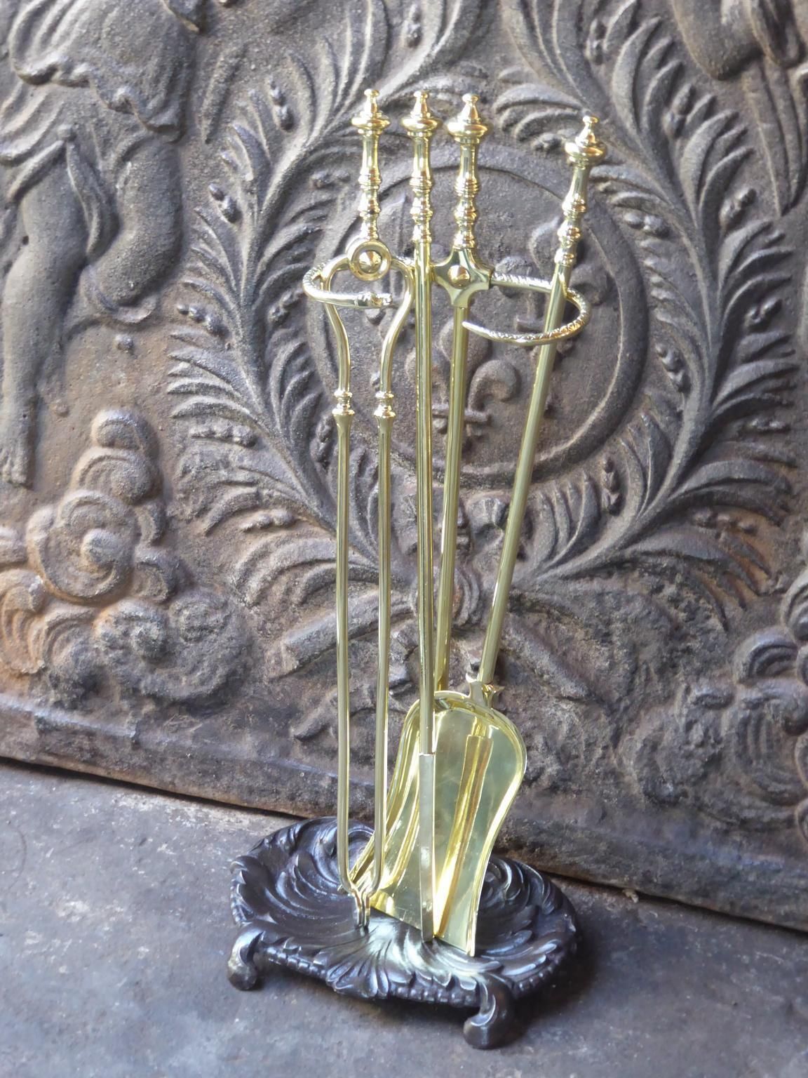 English Set Of Fireplace Tools, Victorian Companion Set, 19th Century photo for sale