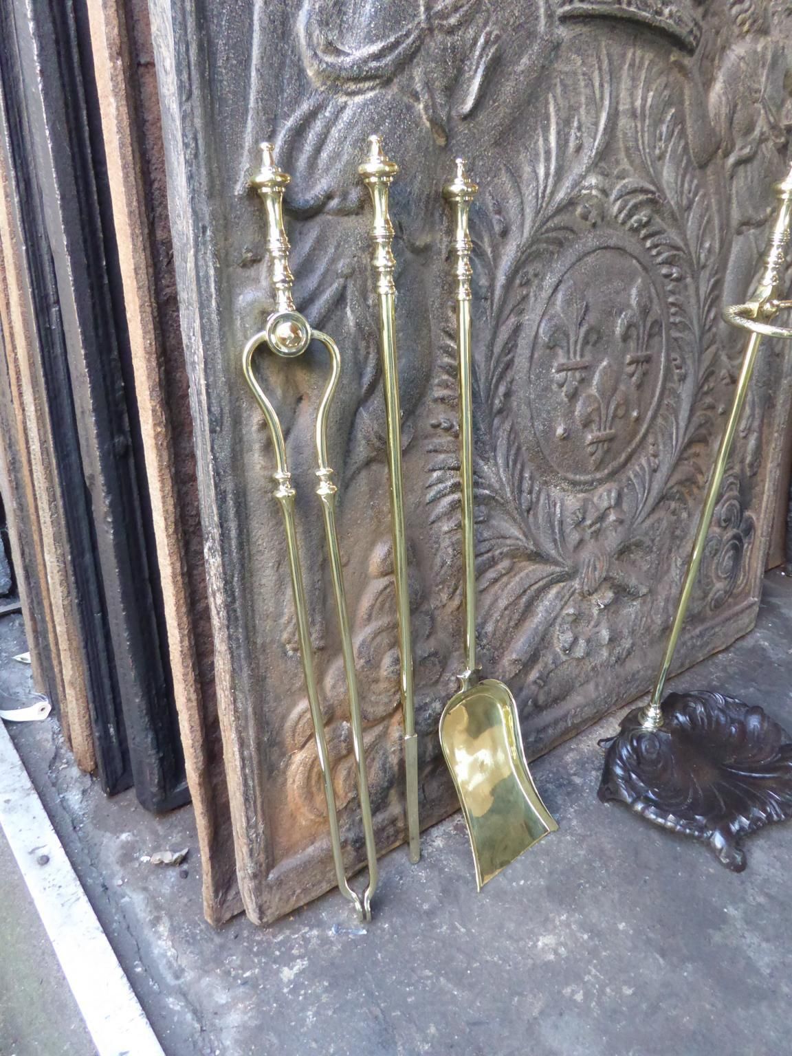 photo for sale English Set Of Fireplace Tools, Victorian Companion Set, 19th Century