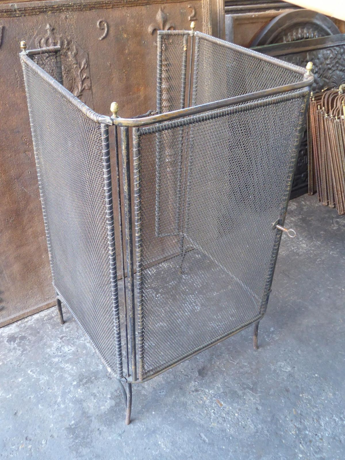 Antique French Napoleon III Fireplace Screen Or Fire Screen, 19th Century photo vintage