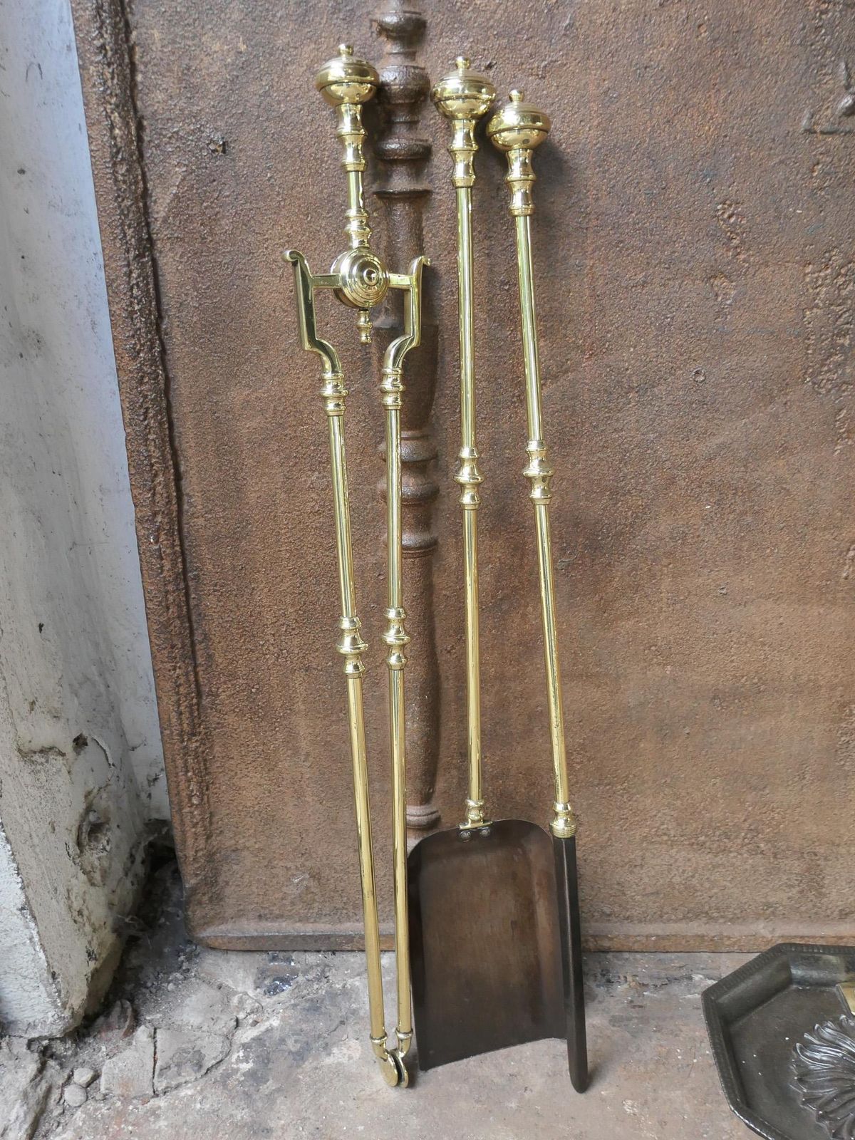 Home Fixtures English Victorian Fireplace Tools Or Companion Set, 19th Century photo