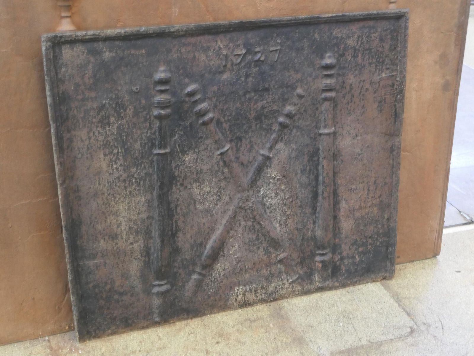 Louis XIV Period 'Pillars With Saint Andrew's Cross' Fireback / Backsplash photo furniture