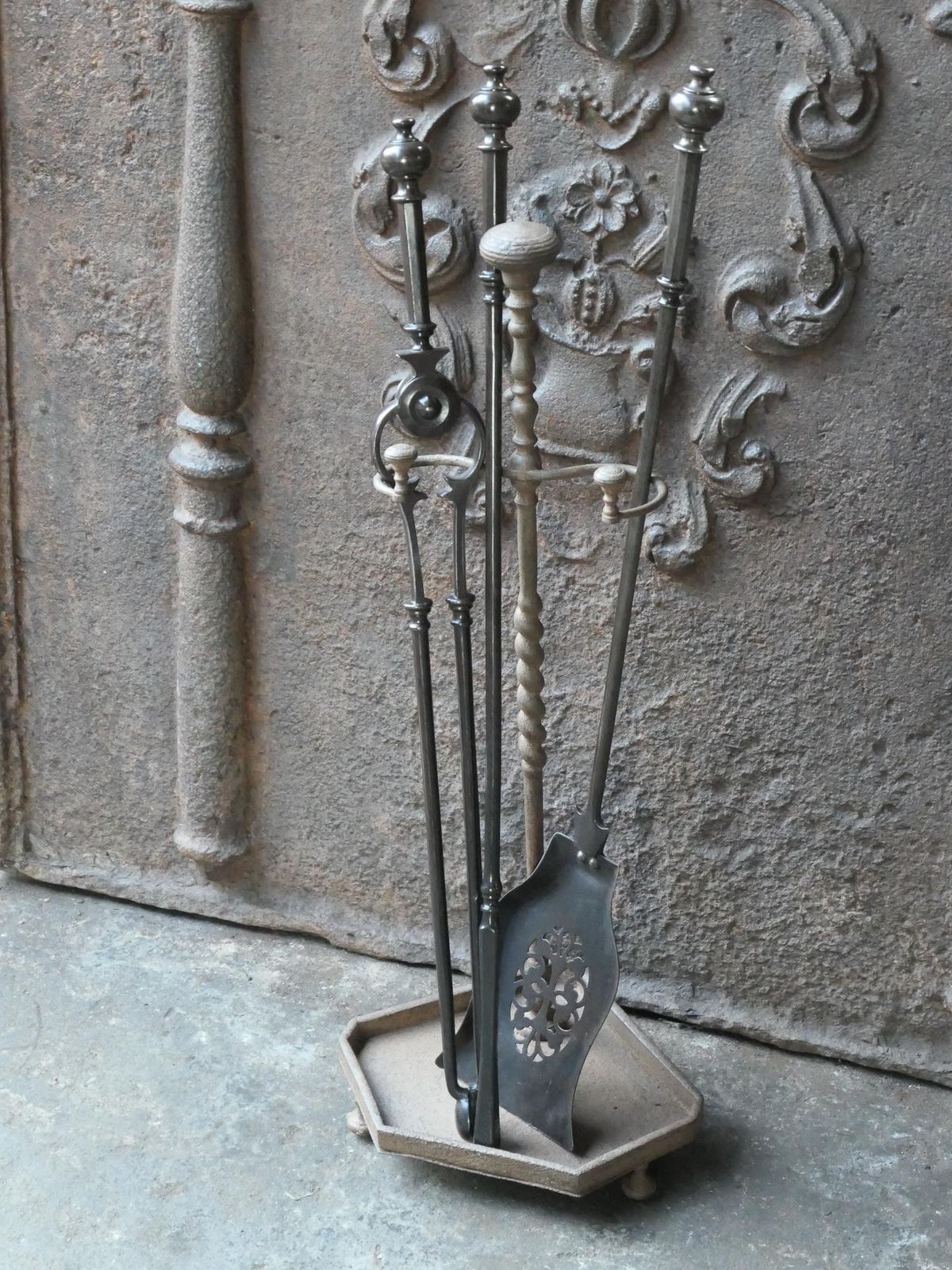 Antique English Victorian Fire Companion Set, 19th C. photo for sale