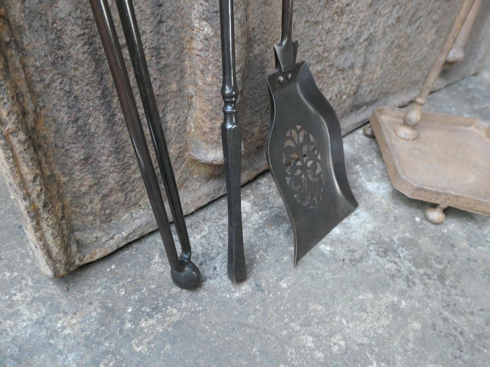 977.0 Antique English Victorian Fire Companion Set, 19th C. photo