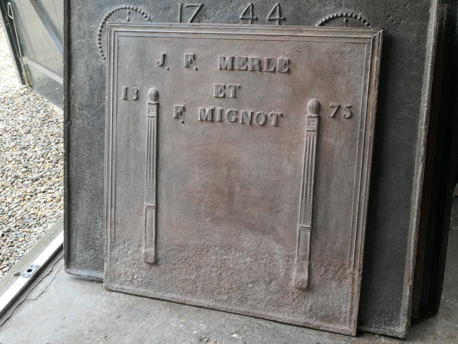 Antique French 'Marriage' Fireback / Backsplash, 19th Century photo furniture