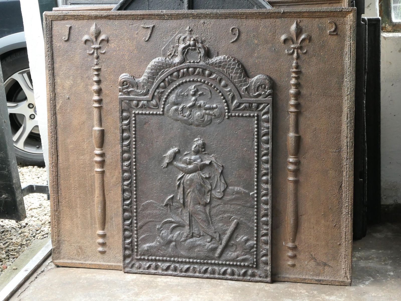 Antique Dutch Louis XV 'Rural Scene' Fireback / Backsplash, 18th Century photo Home Fixtures