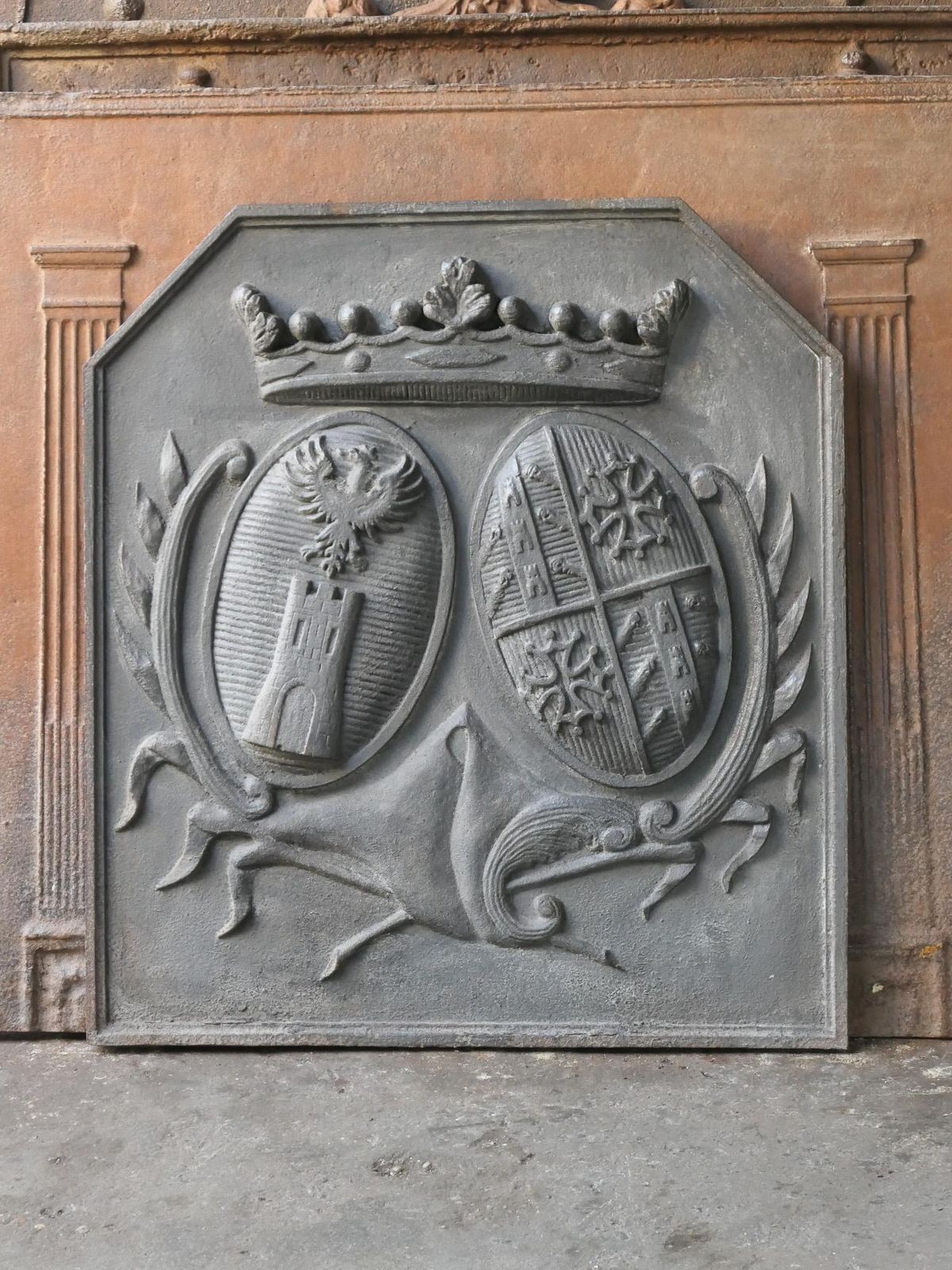 French Louis XIV Style 'Arms Of France' Fireback / Backsplash photo for sale