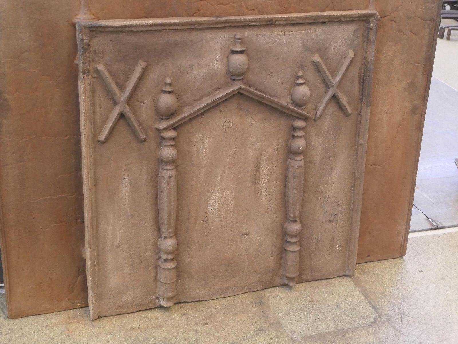 French Louis XIV Period 'Pillars And Pediment' Fireback / Backsplash photo Home Fixtures