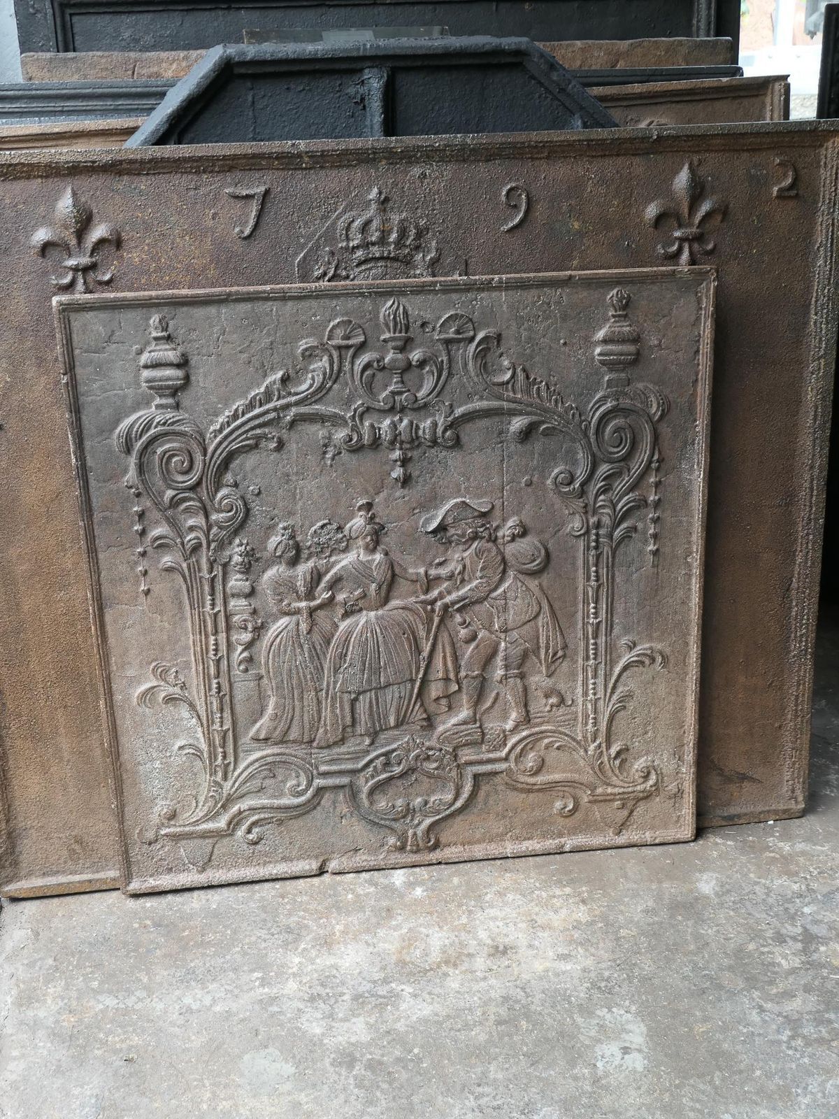 Antique French Louis XV Fireback / Backsplash, 18th Century photo vinterior