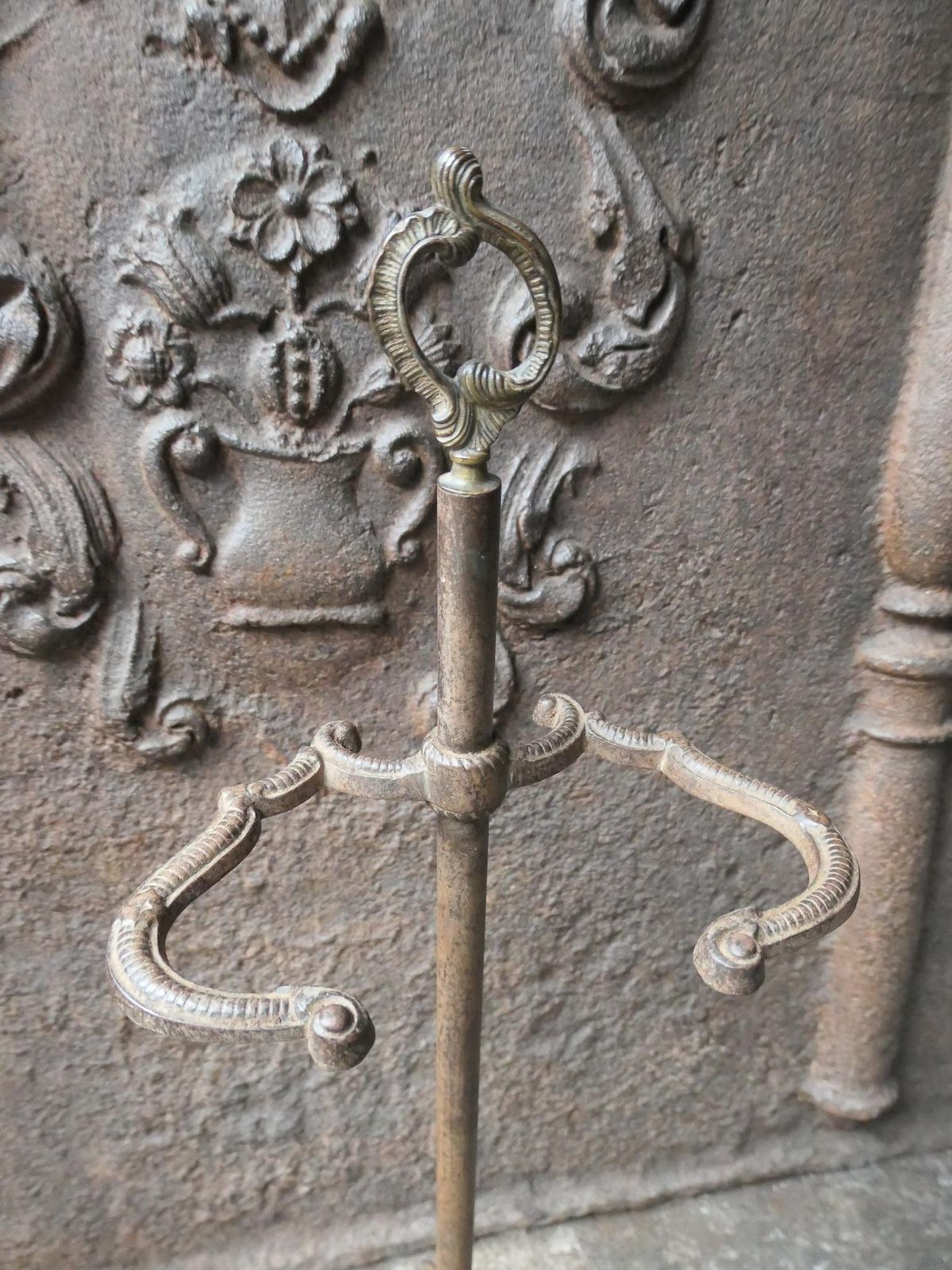 English Polished Steel Georgian Fireplace Tool Set, 18/19th C. photo vintage