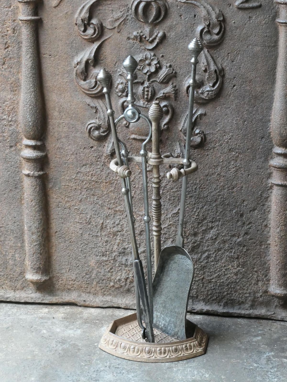English Polished Steel Georgian Fireside Companion Set, 18th   19th C photo for sale