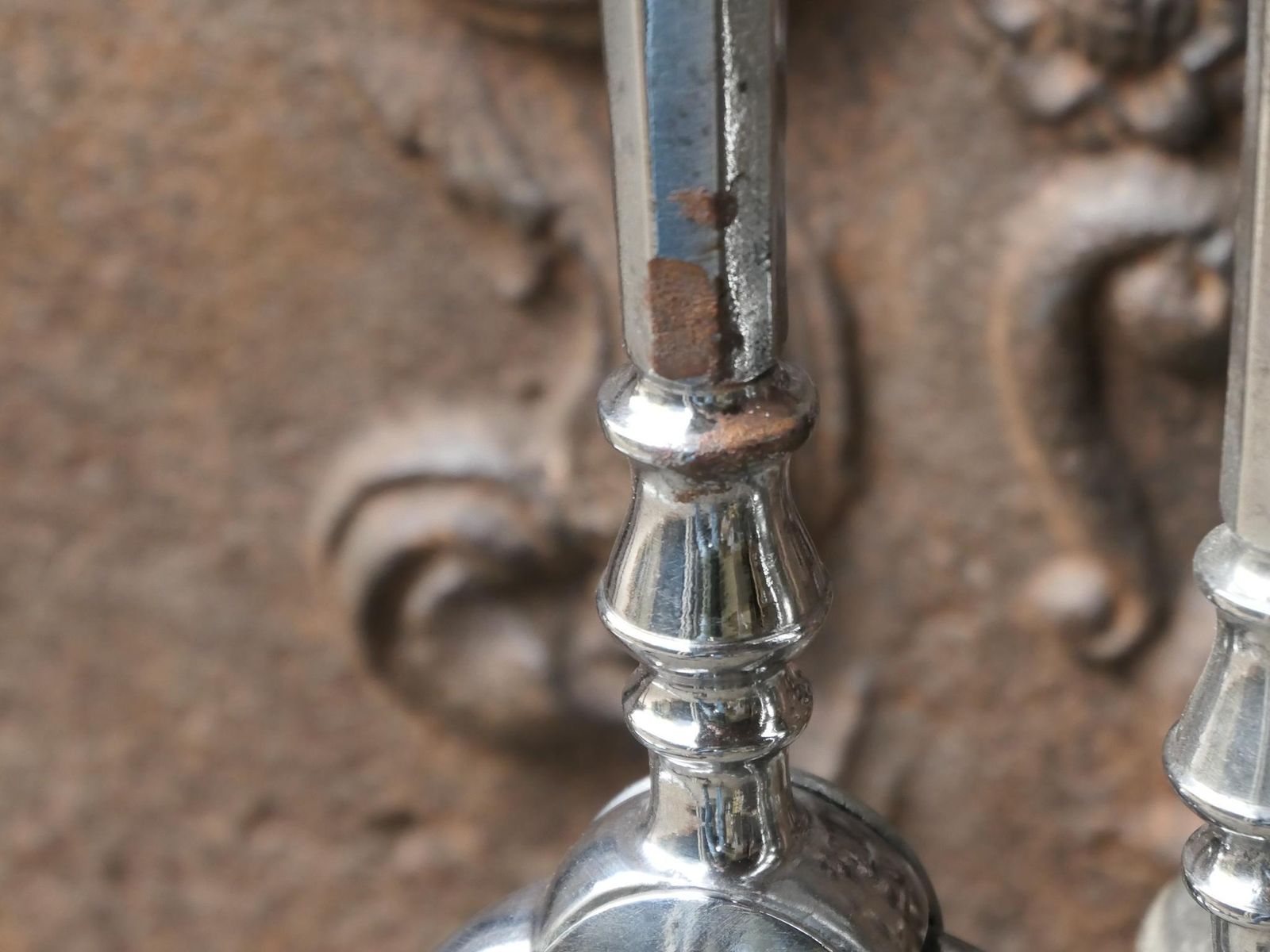 18th 19th C. English Georgian Polished Steel Fire Irons photo vintage