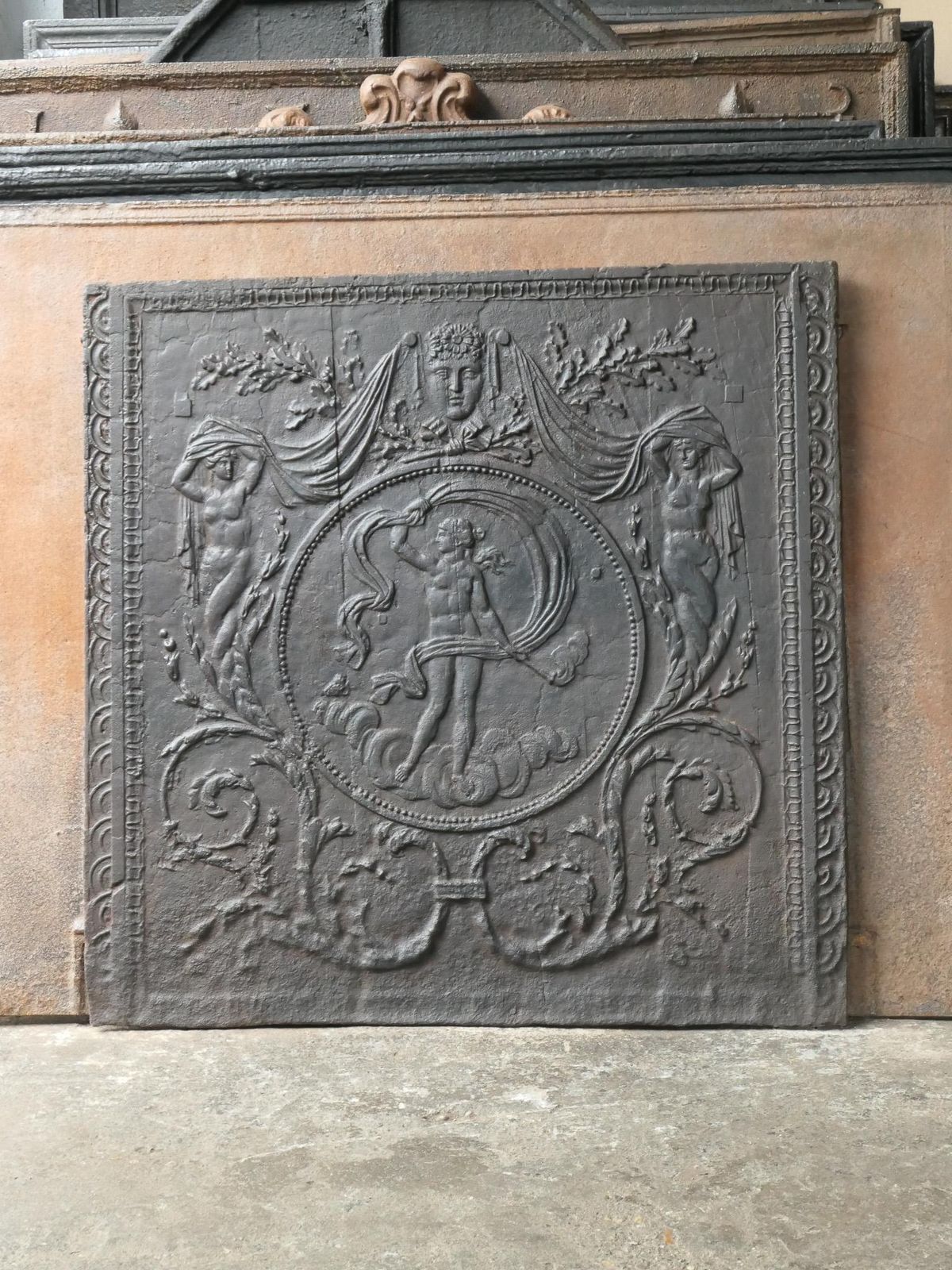 Antique French Fireback / Backsplash With The Goddess Venus, 18th Century photo Home Fixtures