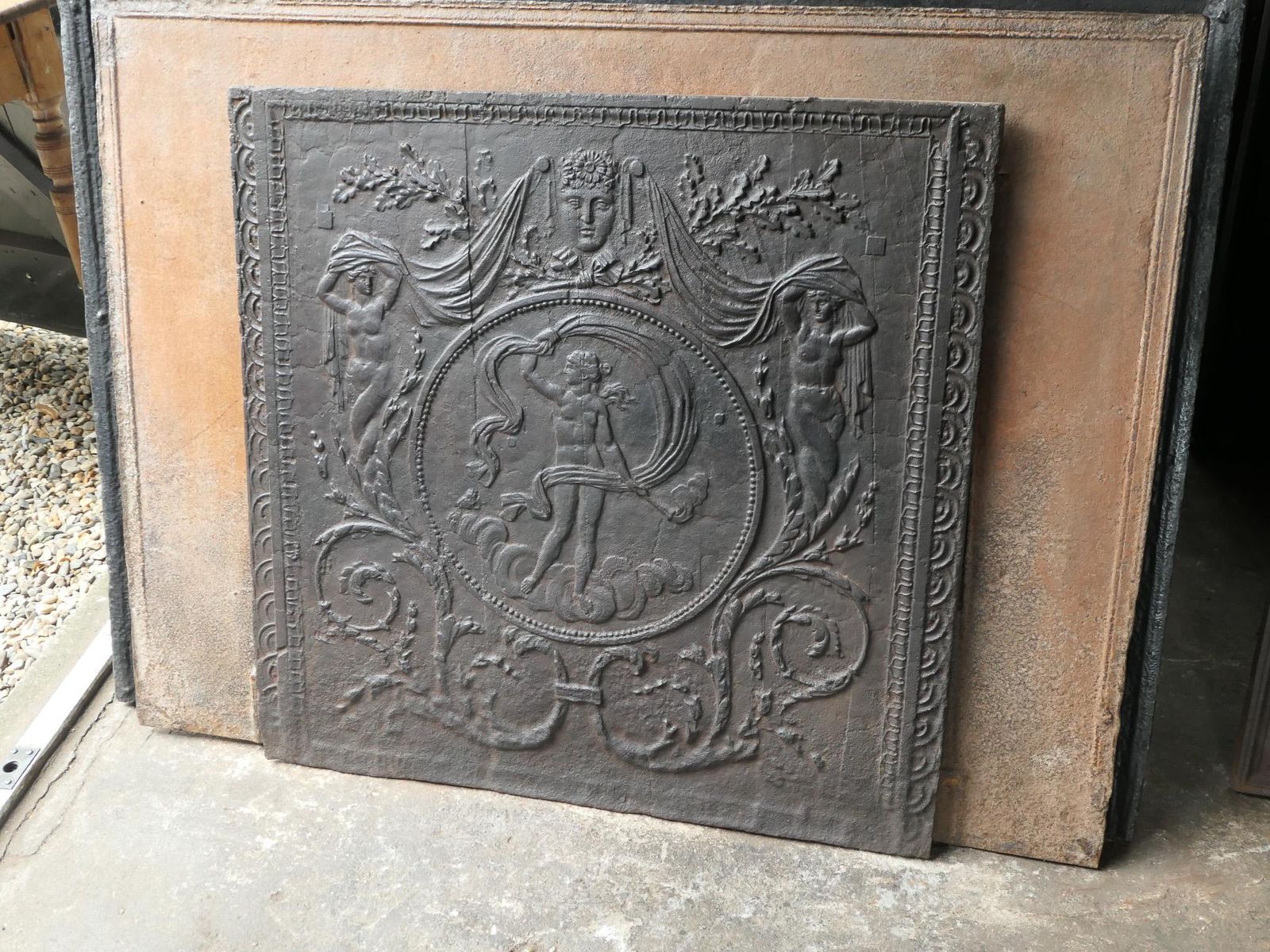 Antique French Fireback / Backsplash With The Goddess Venus, 18th Century photo buy