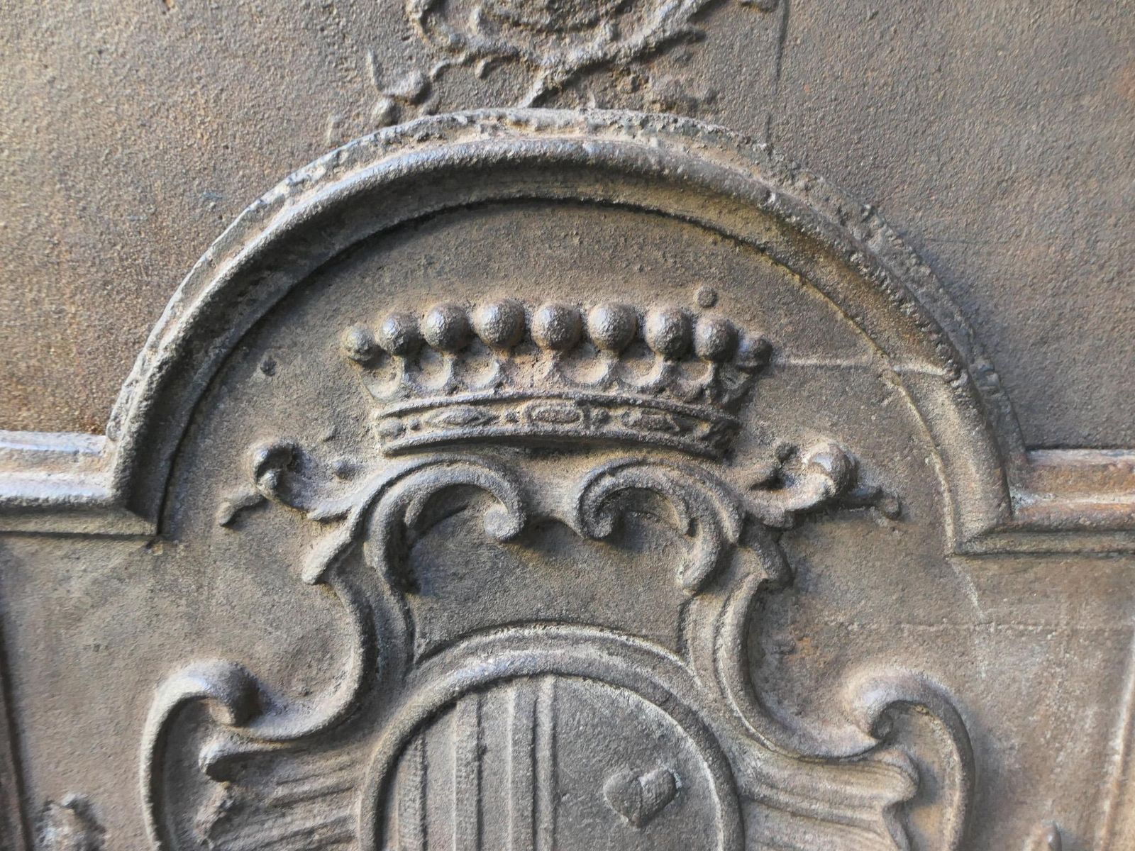 Antique French Louis XV Period 'Arms Of France' Fireback / Backsplash photo vintage