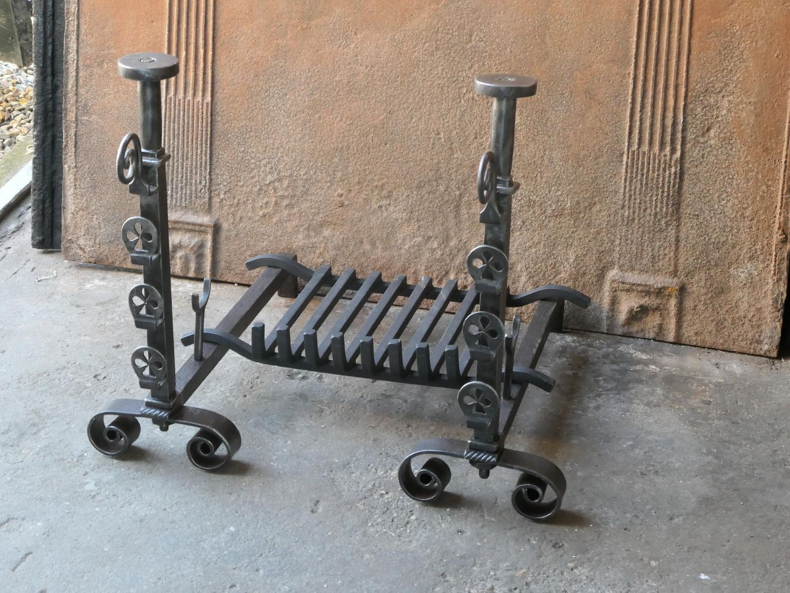 French Neoclassical  Period Fireplace Grate Or Fire Basket, 18th   19th Century photo vintage