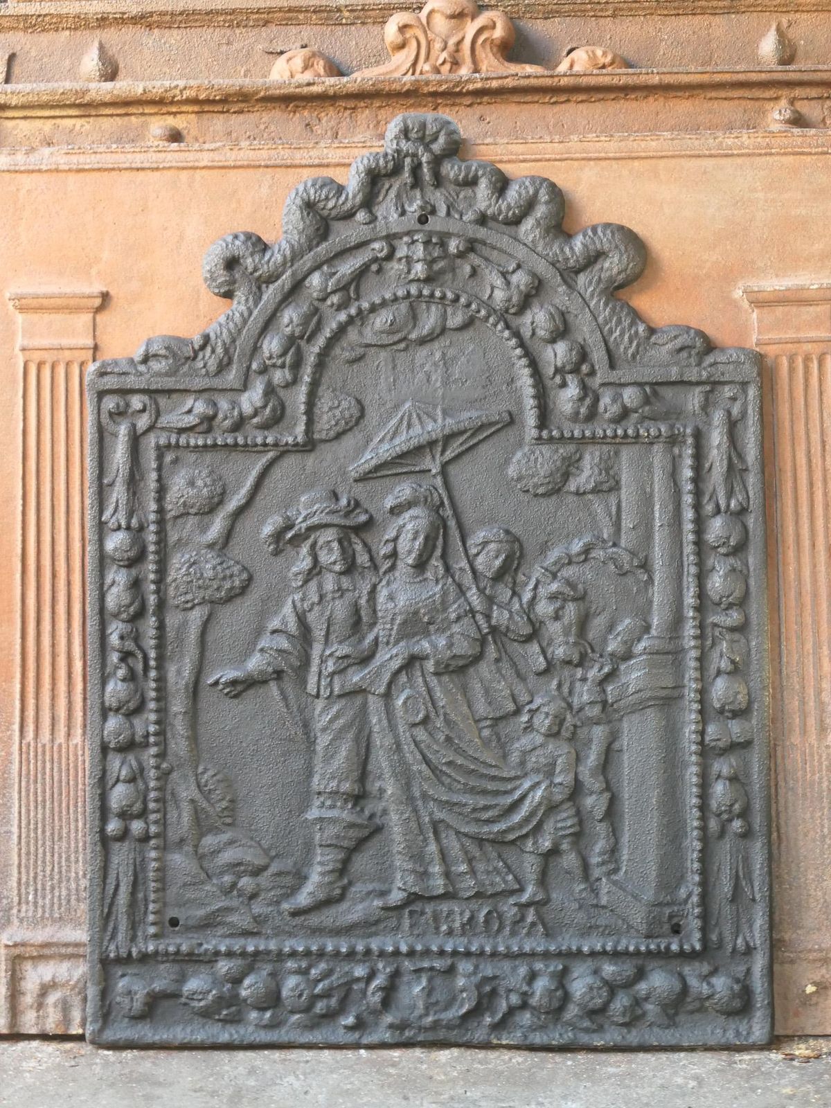 Dutch Louis XIV Style 'Europe' Fireback / Backsplash photo for sale