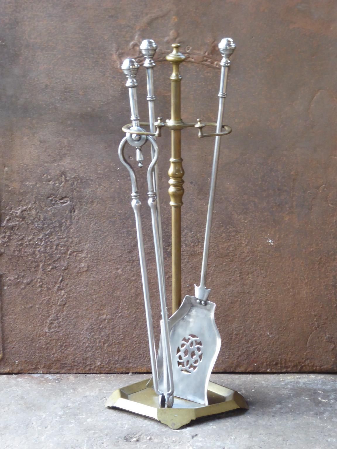 English Set Of Fireplace Tools, Victorian Companion Set, 19th Century photo furniture