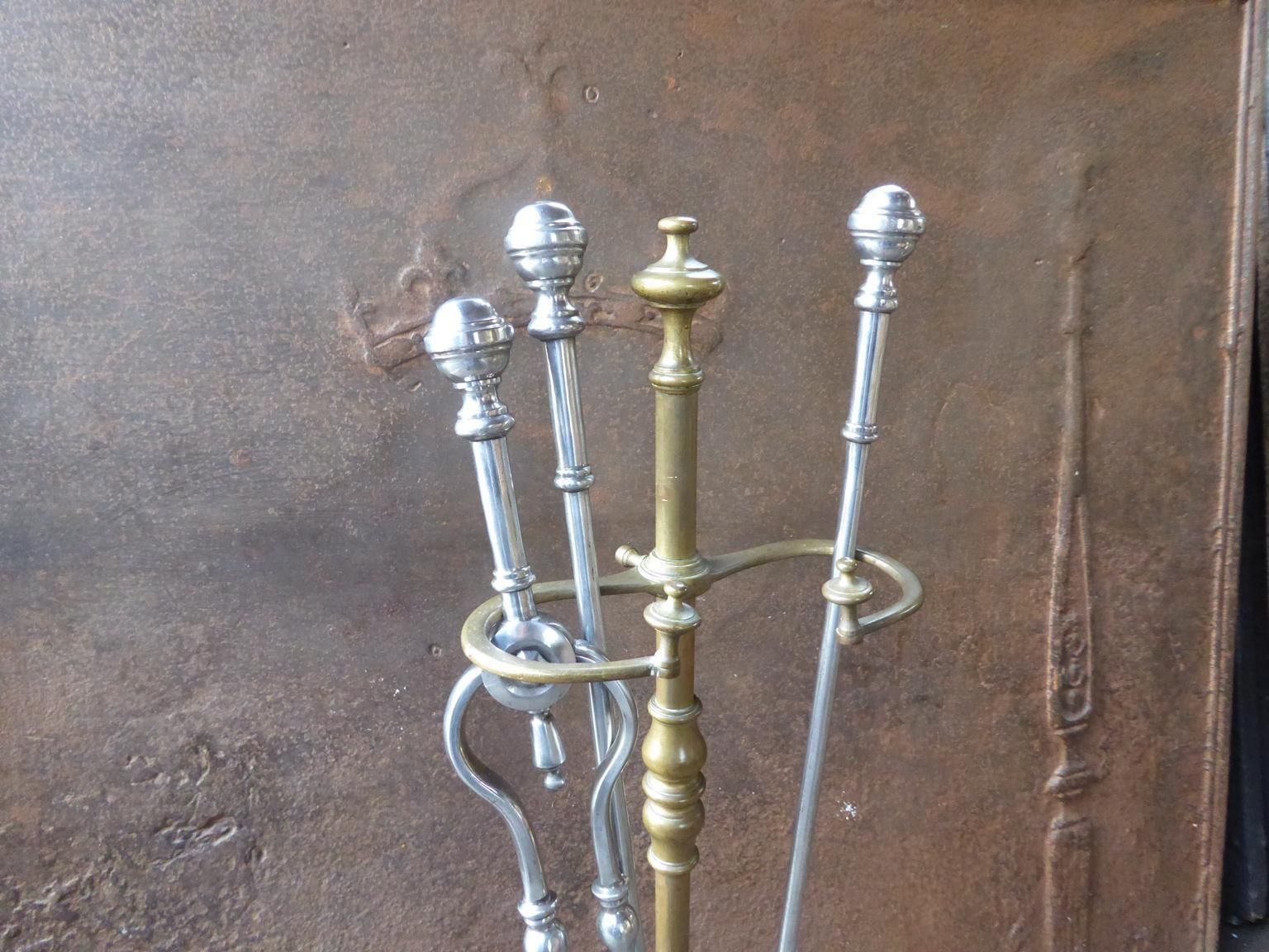 English Set Of Fireplace Tools, Victorian Companion Set, 19th Century photo buy