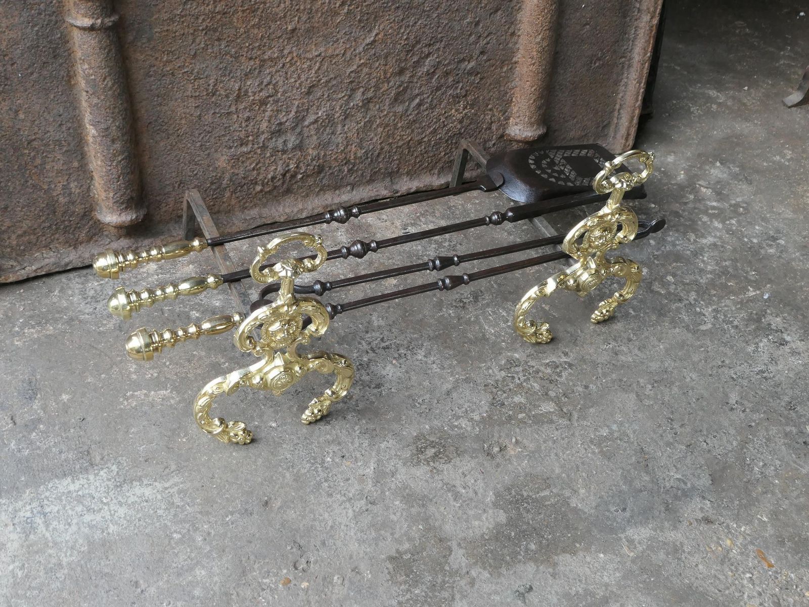 18th   19th C. English Georgian Fire Irons With Rests photo vinterior