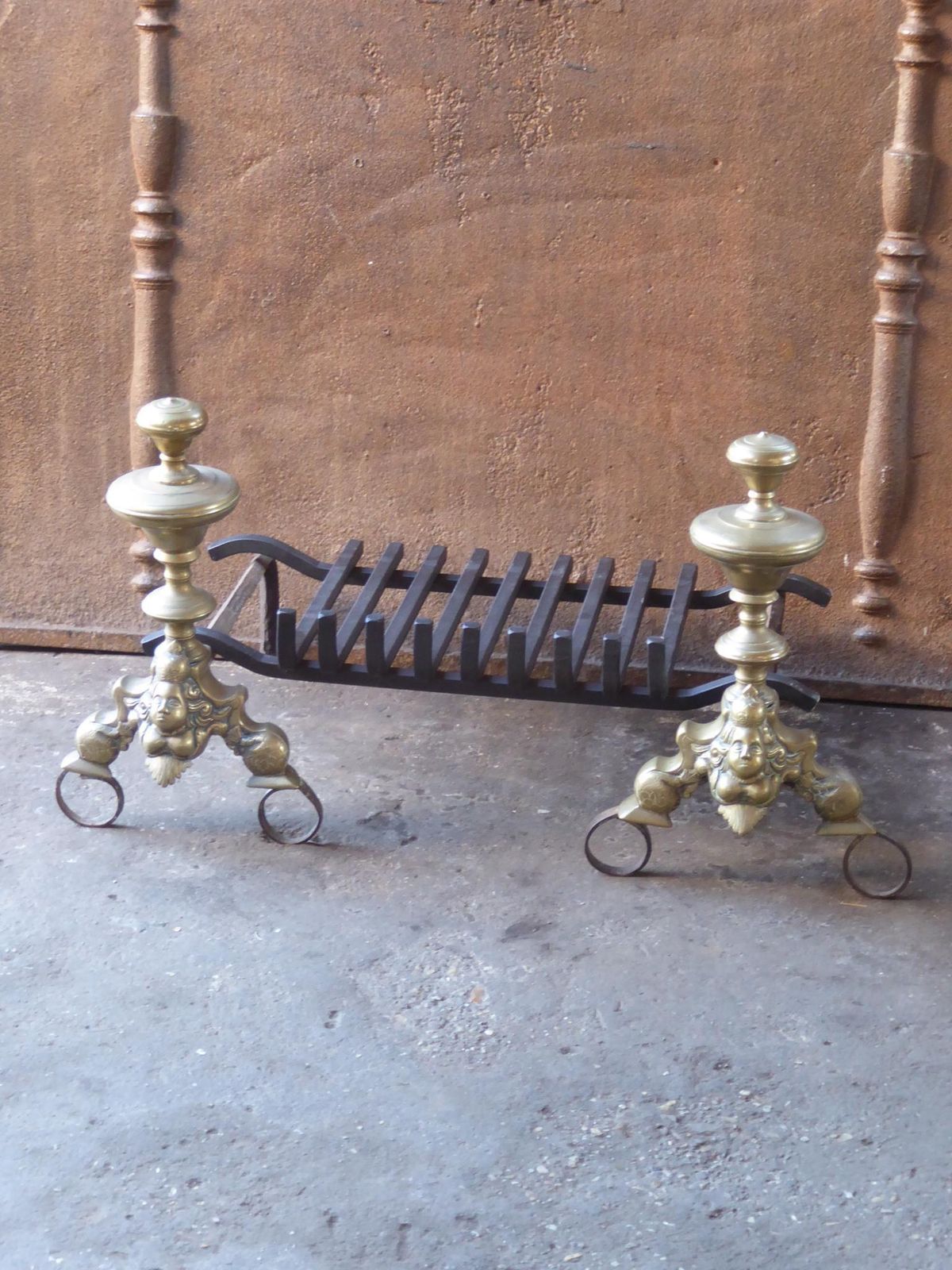 Antique French Louis XIV Fire Grate, Fireplace Grate, 17th Century photo 1190.0