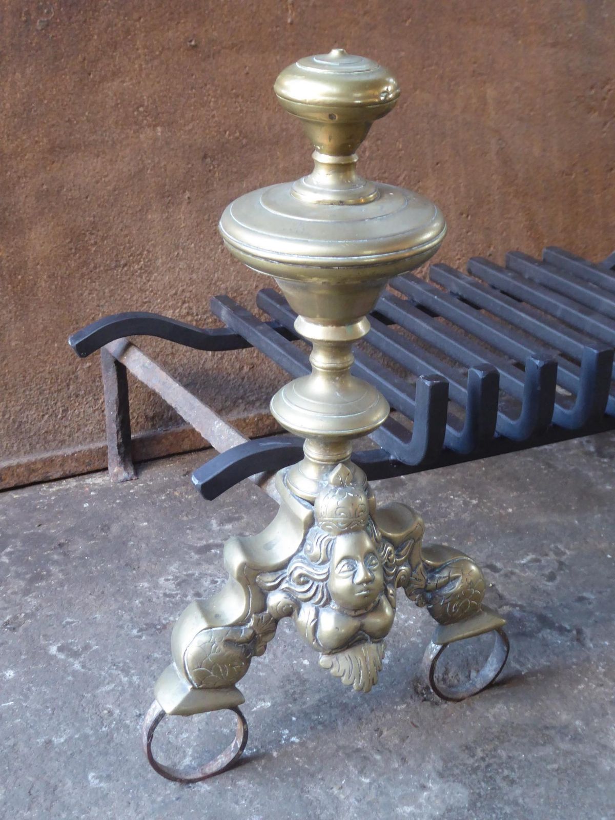 photo buy Antique French Louis XIV Fire Grate, Fireplace Grate, 17th Century