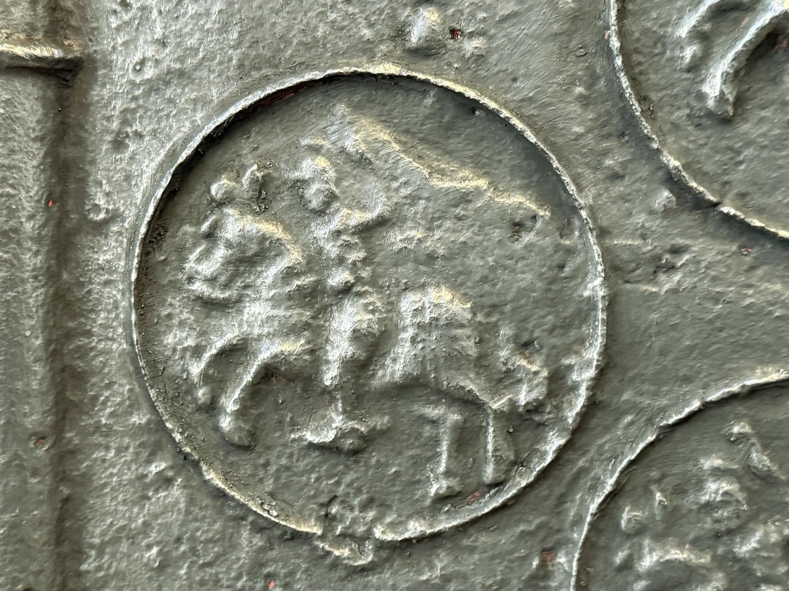photo for sale French Louis XIV Period 'Horses' Fireback / Backsplash, 17th Century
