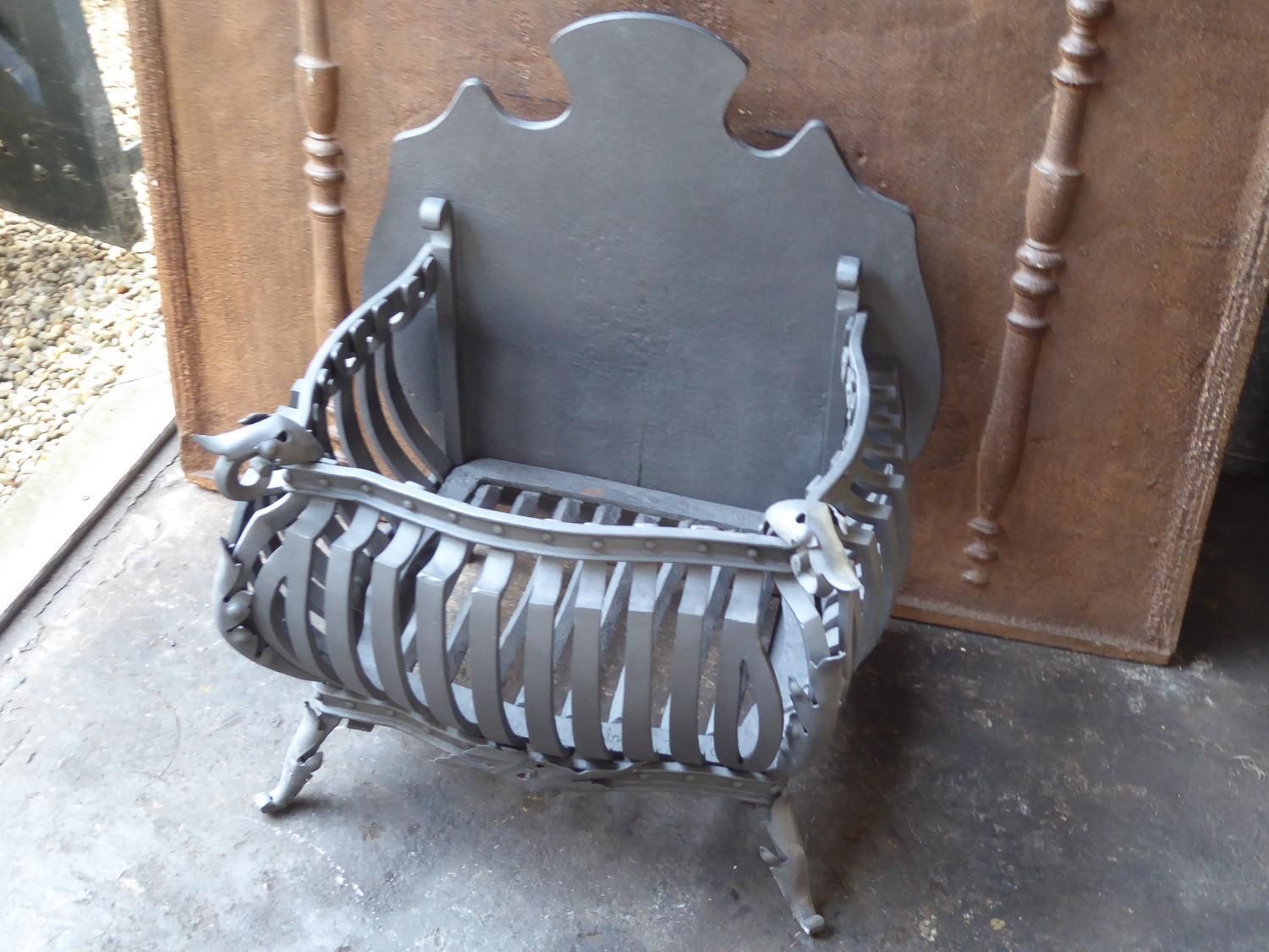 Large Dutch Art Nouveau Fireplace Grate, Fire Grate photo 1088.0