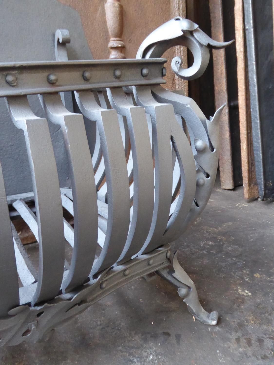 photo for sale Large Dutch Art Nouveau Fireplace Grate, Fire Grate