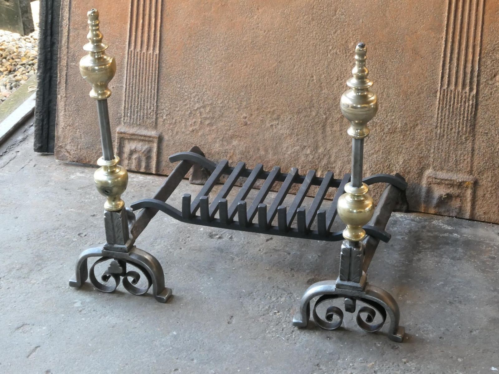 18th Century French Louis XV Fireplace Log Grate photo vintage
