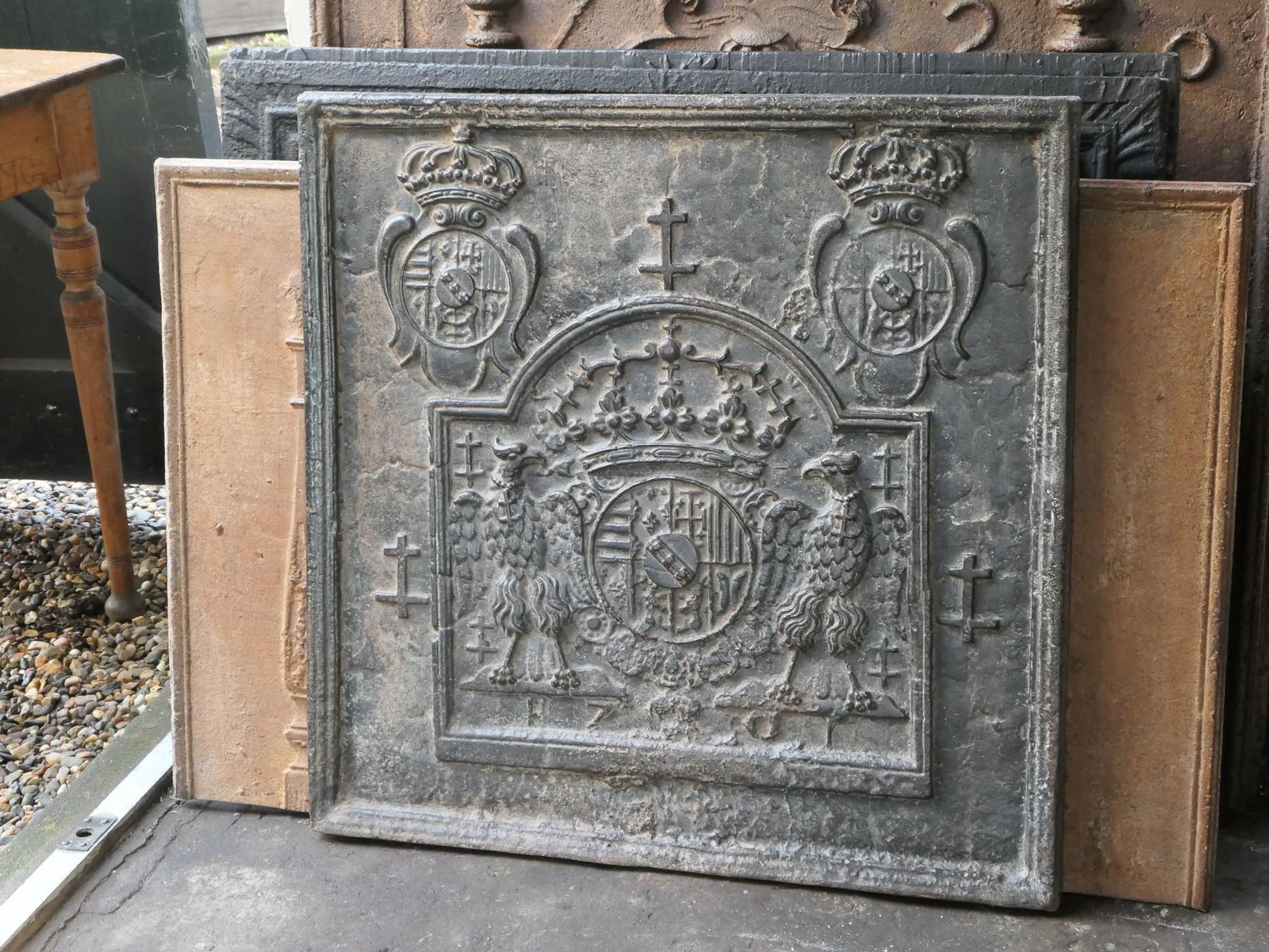 Antique French 'Arms Of Lorraine' Fireback / Backsplash, 17th Century photo Home Fixtures