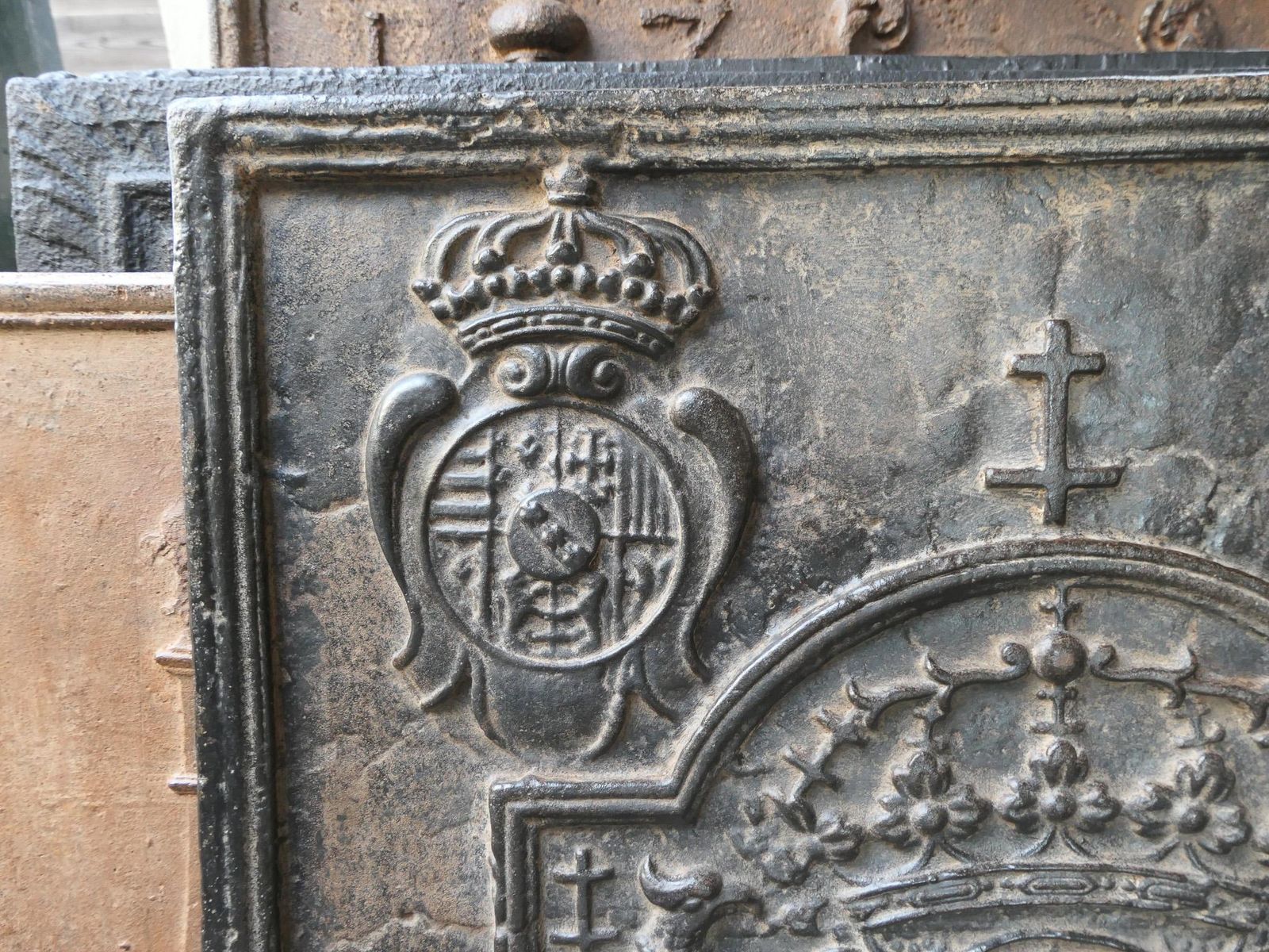 Antique French 'Arms Of Lorraine' Fireback / Backsplash, 17th Century photo buy